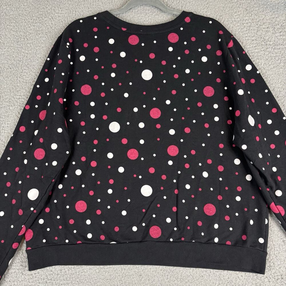 Disney Parks Minnie Mouse Sweatshirt XXL Polka Dot Bow Reversible Sequin Boxy - Picture 8 of 11